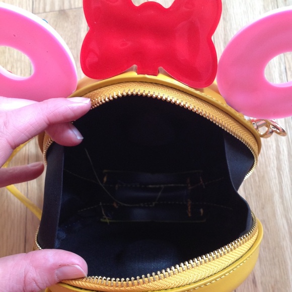 Minnie Mouse Donut Ears Zip Crossbody Bag Purse - Picture 3 of 4